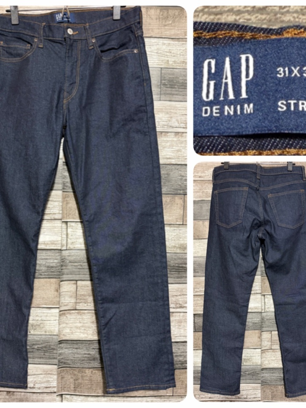 Gap Straight Jeans Men’s 31x30 Dark Wash Blue Denim Stretch